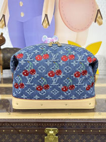 Louis vuitton original denim cosmetic pouch GM M13893 blue