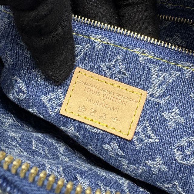 Louis vuitton original denim cosmetic pouch GM M13893 blue