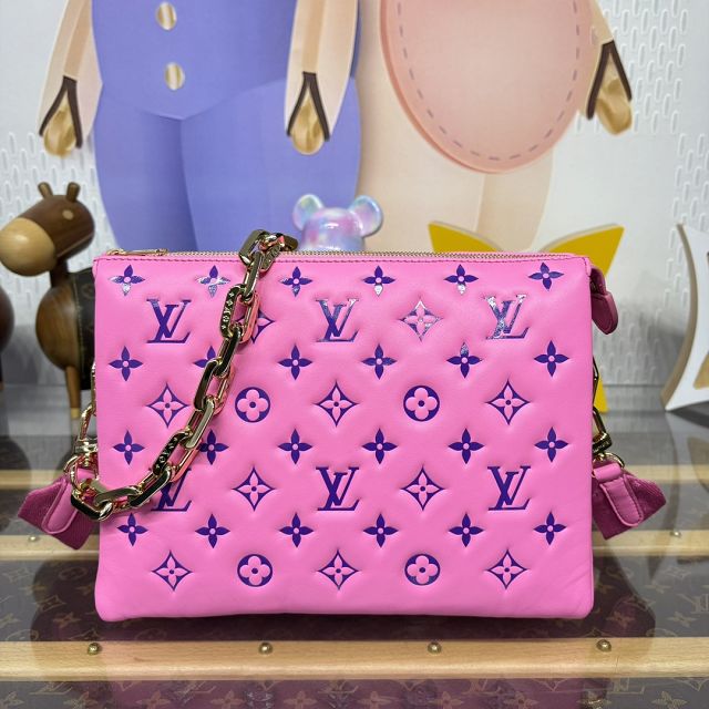 Louis vuitton original lambskin coussin pm bag M57790 rose red