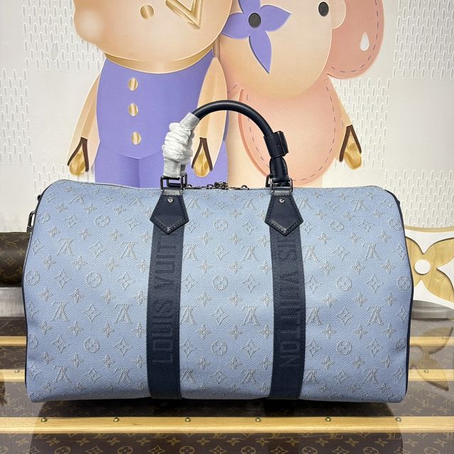 Louis vuitton monogram canvas keepall 50 M14837 blue