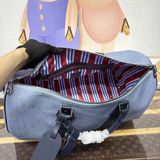 Louis vuitton monogram canvas keepall 50 M14837 blue