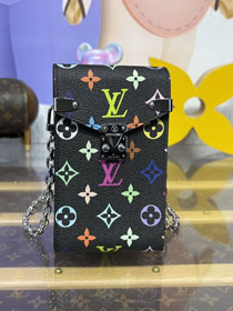 Louis vuitton multicolored canvas phone pouch metis M14098 black