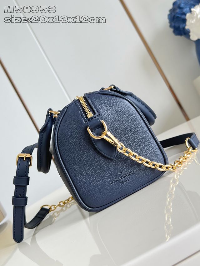 Louis vuitton original calfskin speedy 20 M58953 navy blue