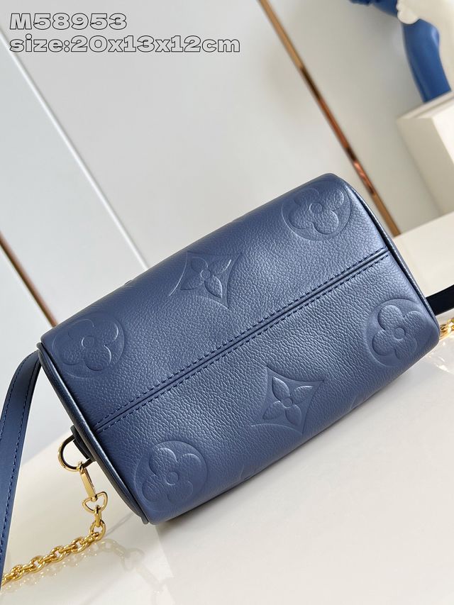Louis vuitton original calfskin speedy 20 M58953 navy blue