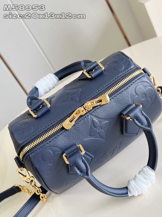 Louis vuitton original calfskin speedy 20 M58953 navy blue