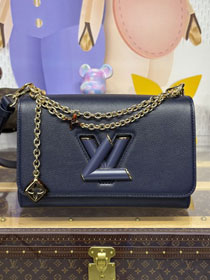 Louis vuitton original calfskin twist MM slim M14342 navy blue