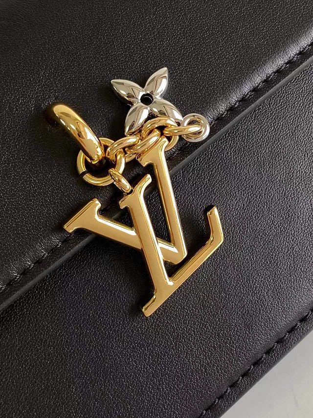Louis vuitton original calfskin wallet on chain bloom M14564 black