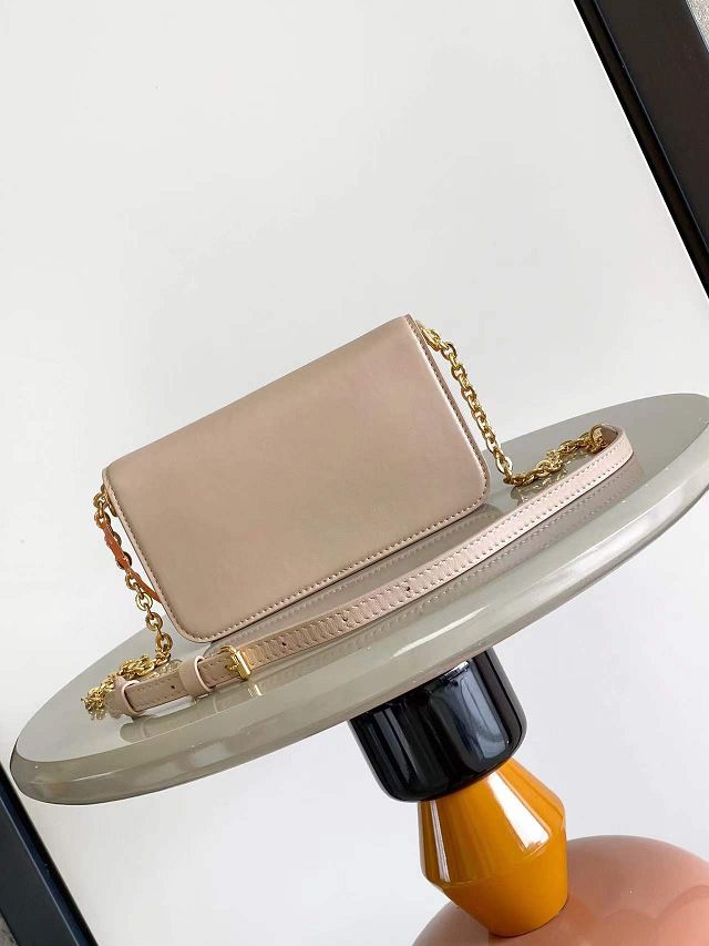 Louis vuitton original calfskin wallet on chain bloom M14581 apricot