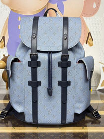 Louis vuitton original monogram canvas christopher backpack mm M14676 blue