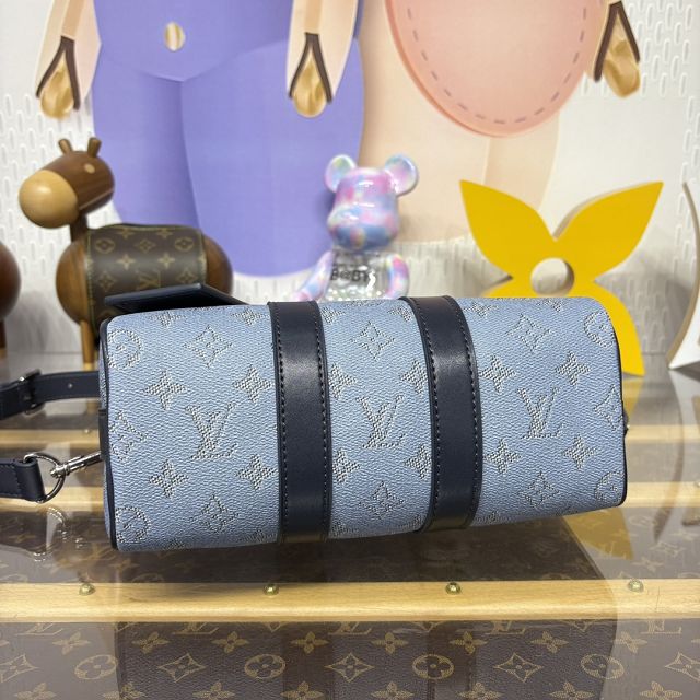Louis vuitton original monogram canvas keepall 25 M14681 blue