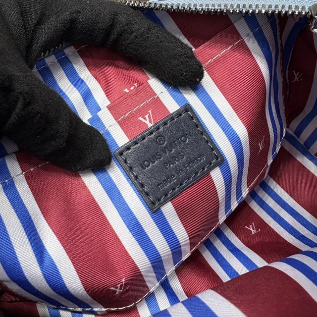 Louis vuitton original monogram canvas keepall 25 M14681 blue