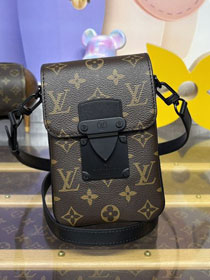 Louis vuitton original monogram canvas s-lock vertical wearable wallet M81522
