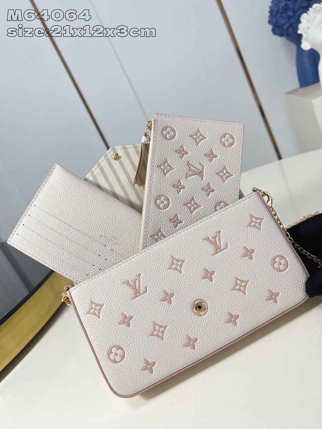 Louis vuitton original calfskin felicie pochette M14968 white