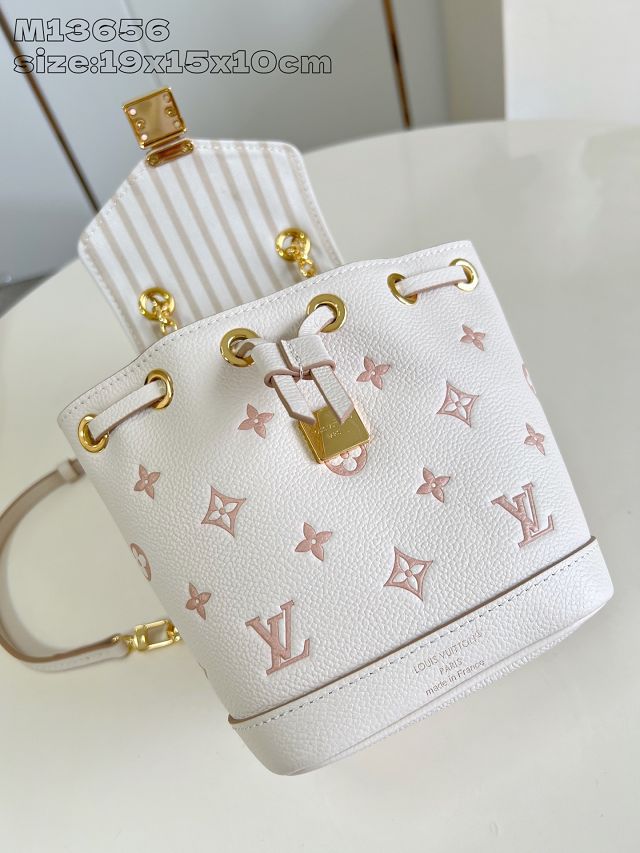 Louis vuitton original calfskin nano noe backpack M13656 white