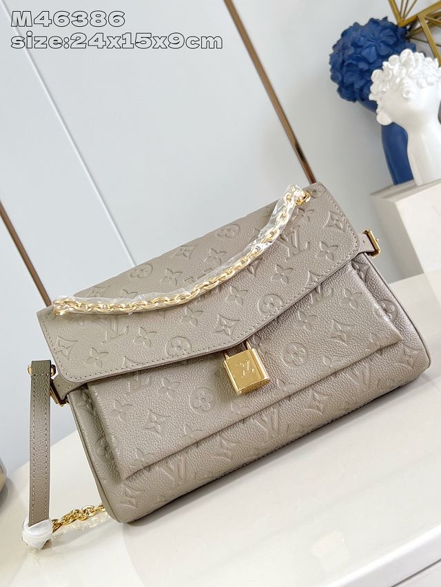 Louis vuitton original calfskin anytime flap bag M14606 grey