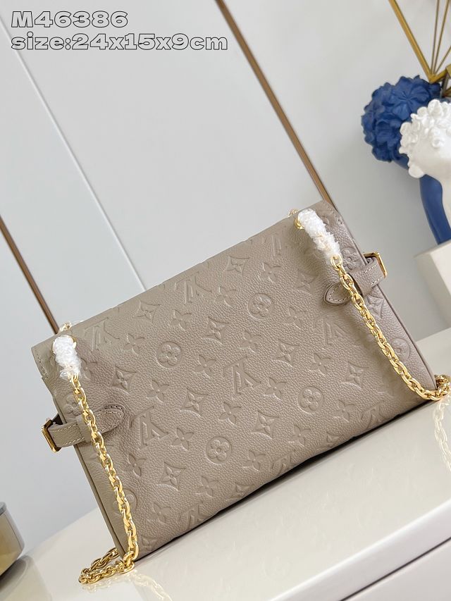 Louis vuitton original calfskin anytime flap bag M14606 grey