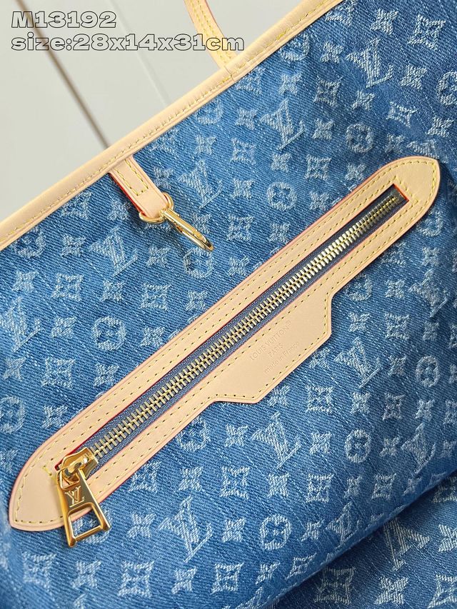 Louis vuitton original denim neverfull mm M13192 blue