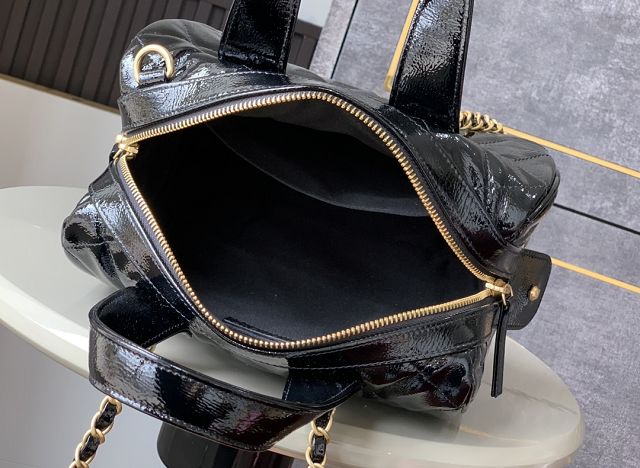 CC original crumpled calfskin small bowling bag AS5578 black