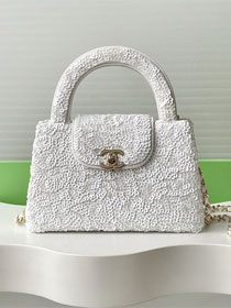 CC sequins mini shopping bag AS4416 white