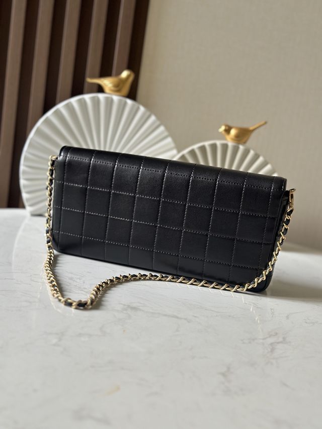 CC original lambskin clutch with chain AP3314 black
