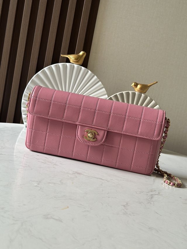 CC original lambskin clutch with chain AP3314 pink