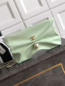 CC original lambskin clutch with chain AP4613 light green