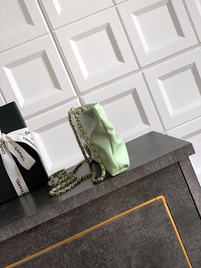 CC original lambskin clutch with chain AP4613 light green