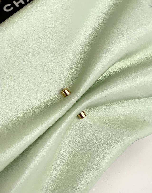 CC original lambskin clutch with chain AP4613 light green