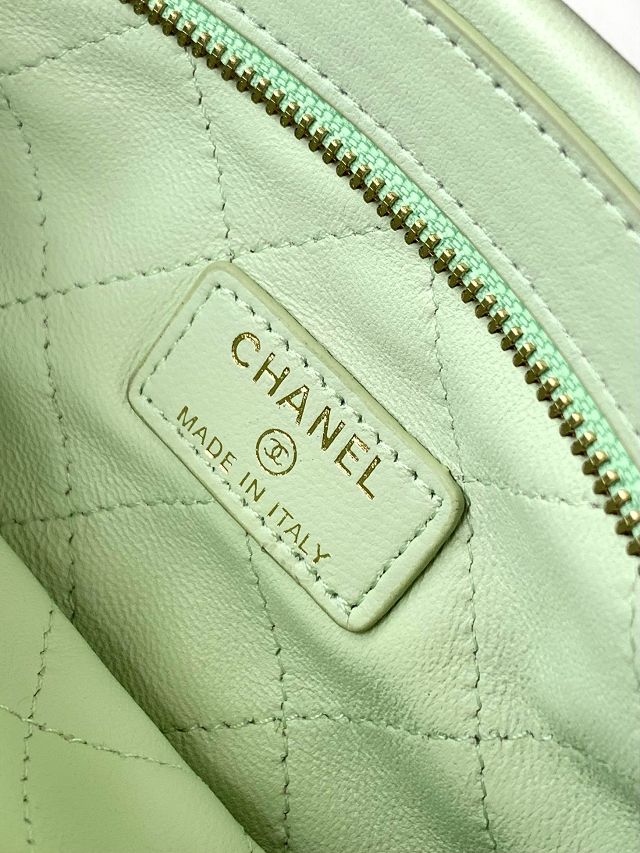 CC original lambskin clutch with chain AP4613 light green