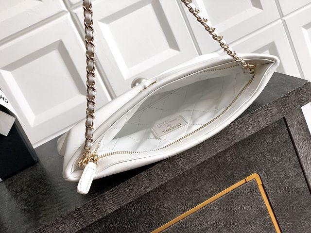 CC original lambskin clutch with chain AP4613 white