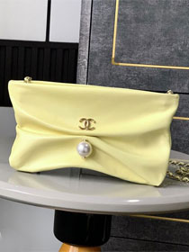 CC original lambskin clutch with chain AP4613 yellow