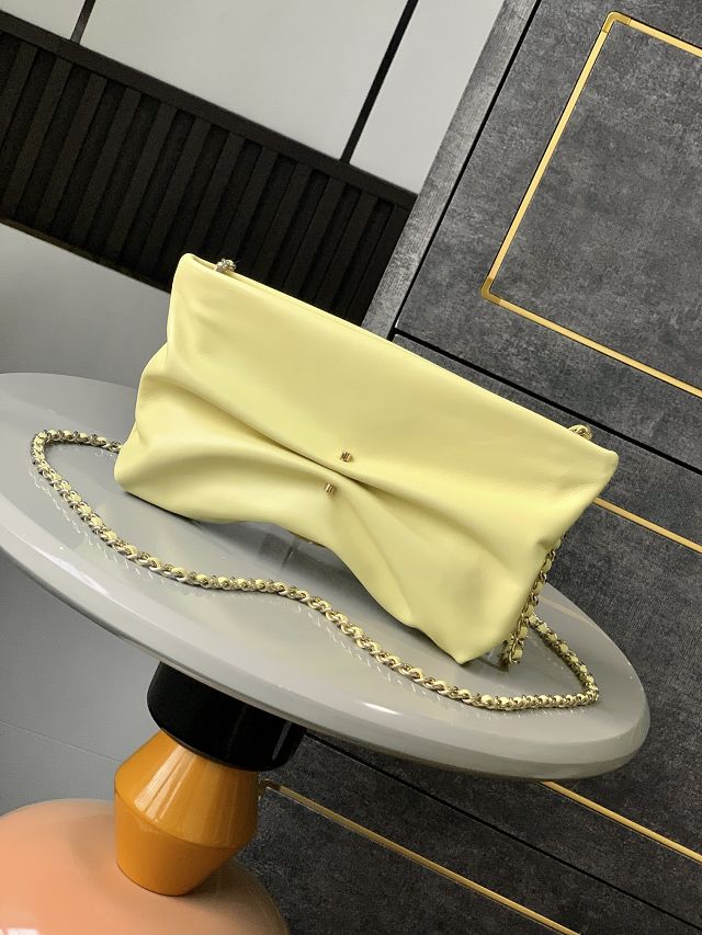CC original lambskin clutch with chain AP4613 yellow