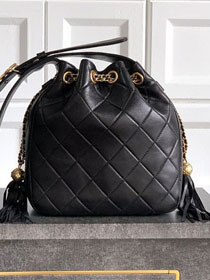 CC original lambskin drawstring bag AS5499 black