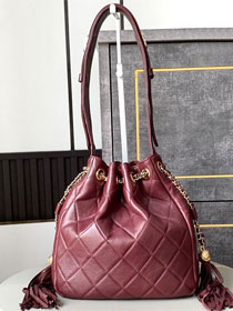 CC original lambskin drawstring bag AS5499 bordeaux