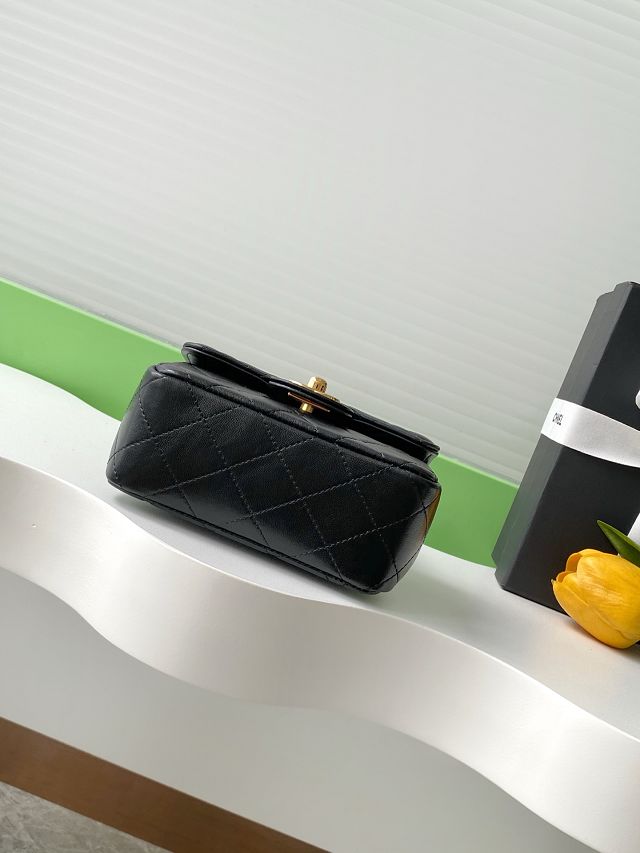 CC original lambskin mini top handle bag AS3869 black