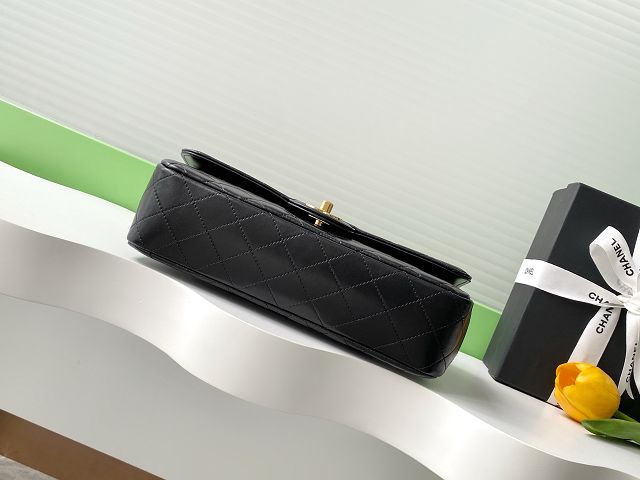 CC original lambskin top handle bag AS3868 black