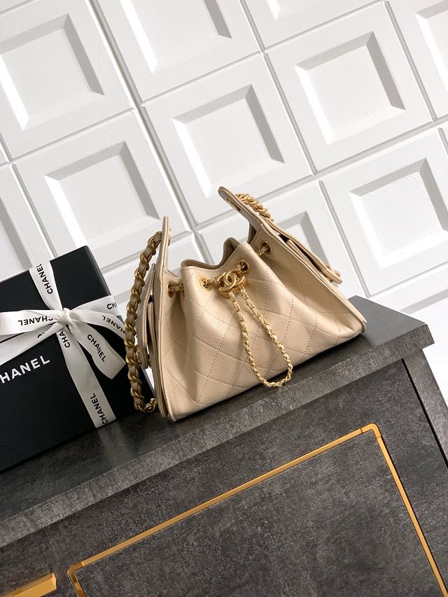 CC original grained calfskin 25 mini handbag AS5631 apricot