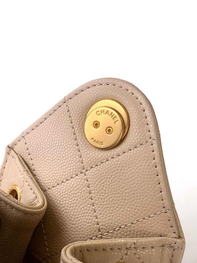 CC original grained calfskin 25 mini handbag AS5631 apricot