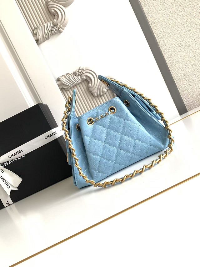 CC original grained calfskin 25 mini handbag AS5631 blue