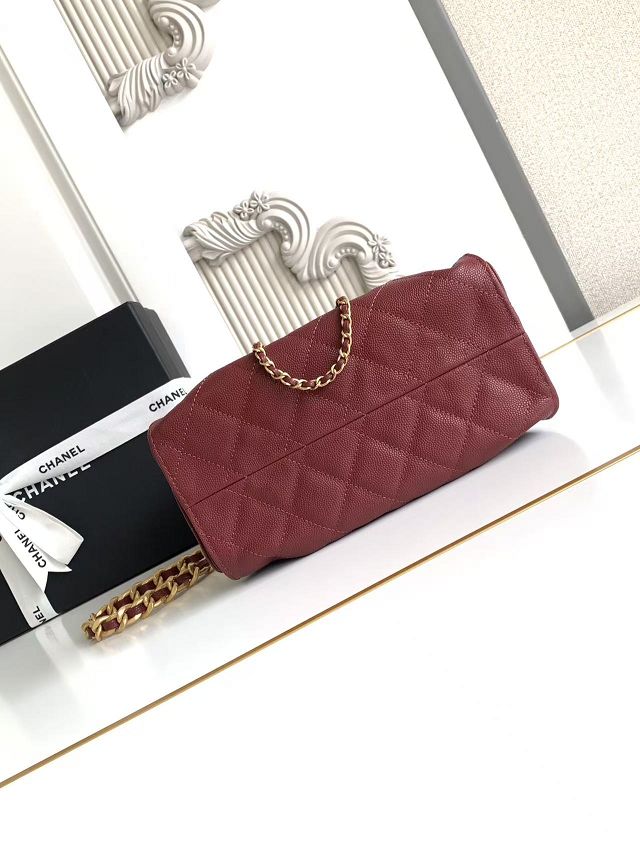 CC original grained calfskin 25 mini handbag AS5631 bordeaux