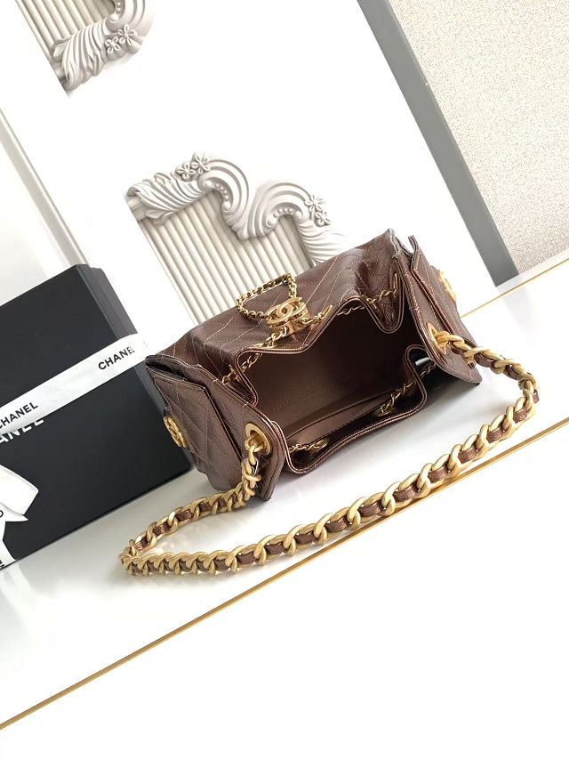 CC original grained calfskin 25 mini handbag AS5631 brozen