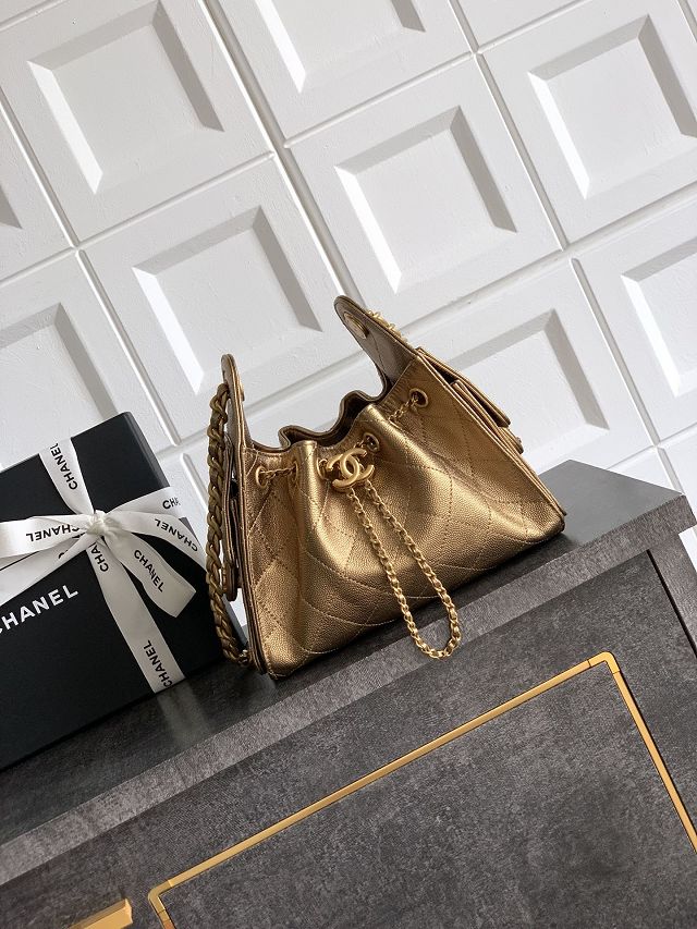 CC original grained calfskin 25 mini handbag AS5631 gold