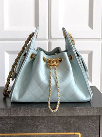 CC original grained calfskin 25 mini handbag AS5631 light blue