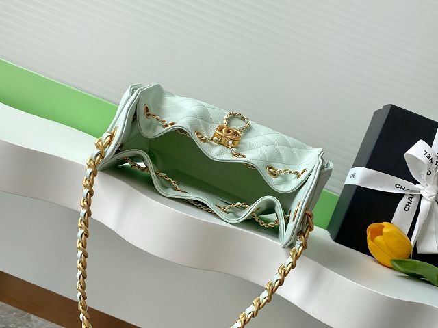CC original grained calfskin 25 mini handbag AS5631 light green