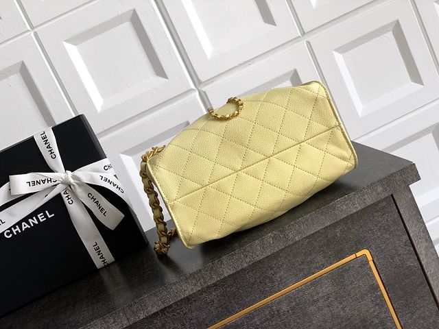 CC original grained calfskin 25 mini handbag AS5631 yellow