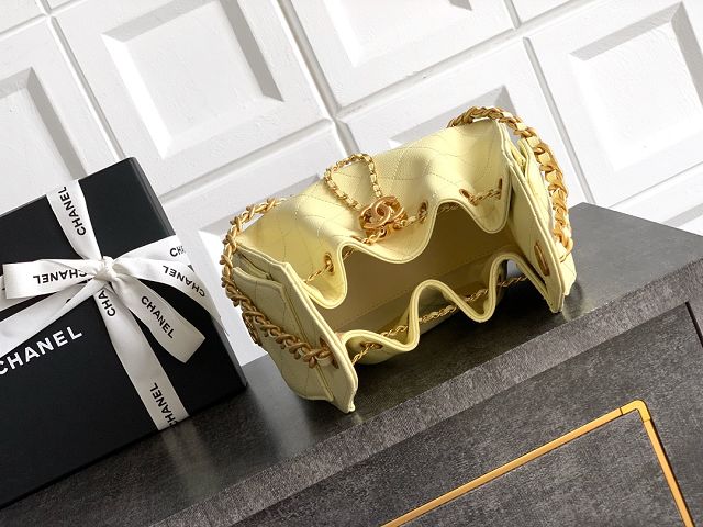 CC original grained calfskin 25 mini handbag AS5631 yellow