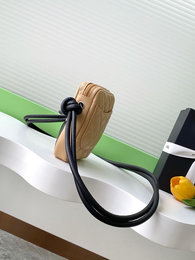 CC original lambskin mini camera bag AS6325 apricot