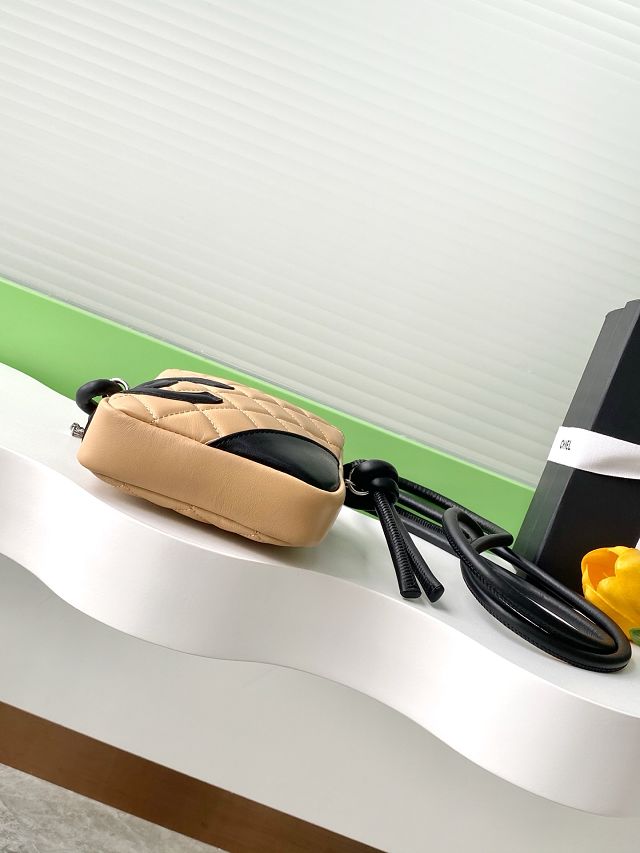 CC original lambskin mini camera bag AS6325 apricot