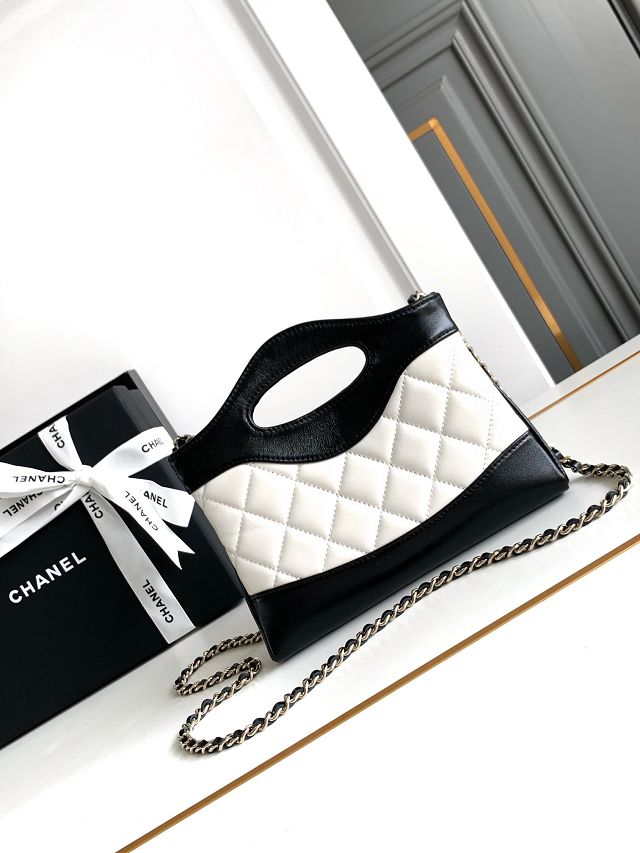 CC original lambskin nano 31 bag AS3656 black&white