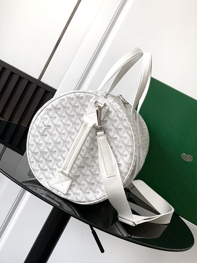Goyard original canvas barrel 40 sports bag GY0124 white